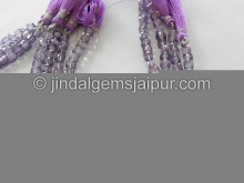 Purple Quartz Faceted Cube Shape Beads